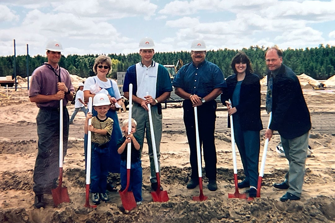 Tom and family during ground breaking